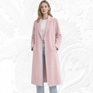 ZARA Pink Blush Suede Trench Coat (Longline), X-Smal